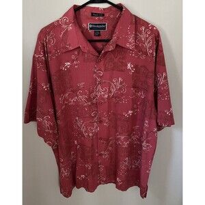 Weekender Men's Casual Tropical Short Sleeve Button Down Shirt Silk Size XL